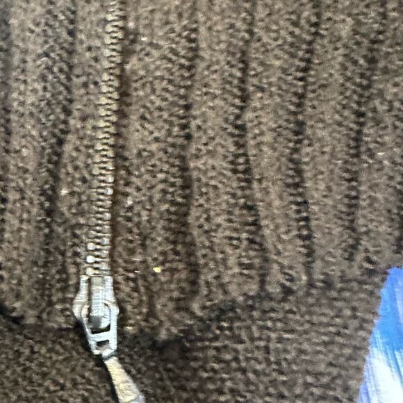 Cop. Copine Brown Patch Pocket Side Zipper Funky Sweater with Hood sz L - Picture 8 of 11